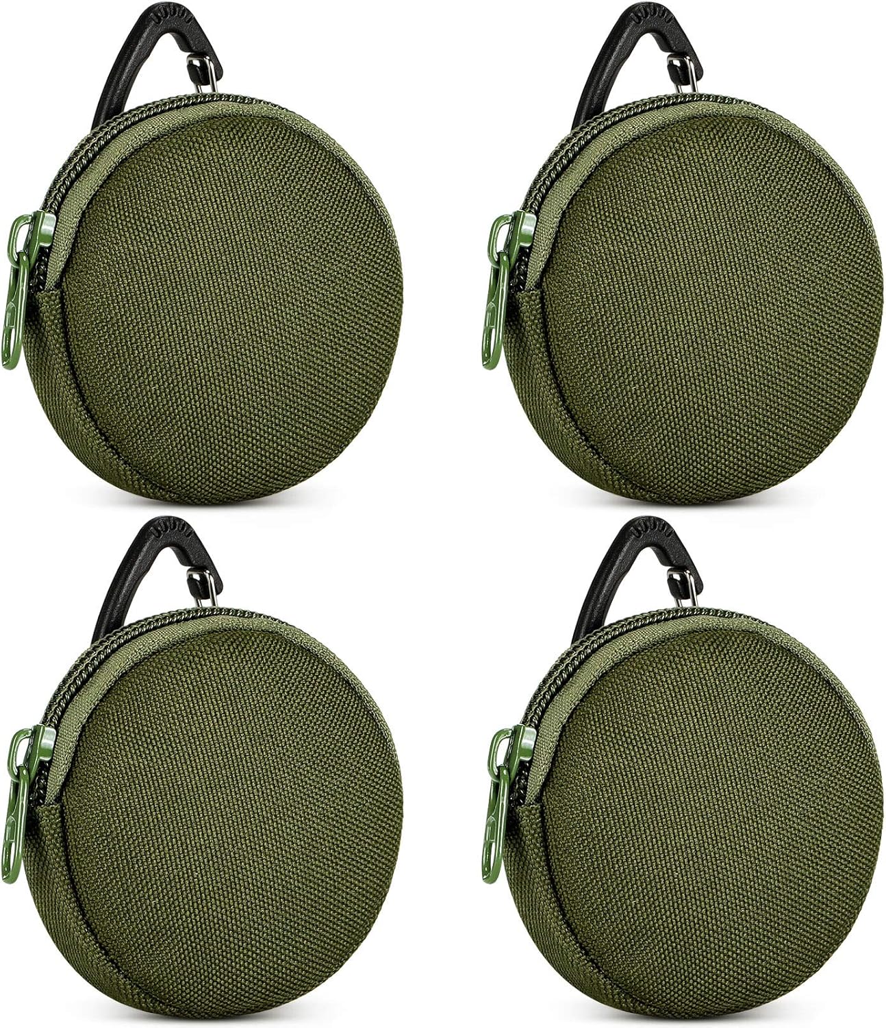 Weewooday 4 Pieces Tactical Pouch Accessories Small Round Pouches with Triangle Buckle Zipper Tactical Bag Case Military Gear Small Bags for Camping Hunting Shooting (Army Green) : Sports & Outdoors