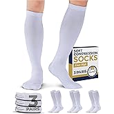 Pembrook Light Compression Socks for Men & Women - 3 Pairs | 8-15 mmhg Compression Dress Socks for Men | Support Socks