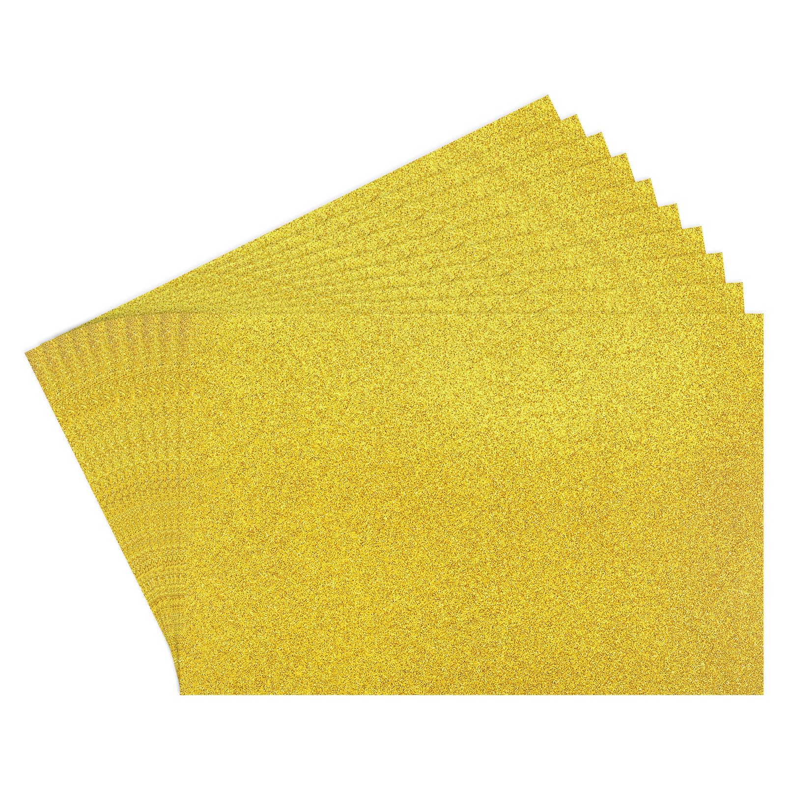 Rebower 12Pcs Foam Sheets Crafts Glitter Foam Arts Paper 12 x 8 x 5/64 Inch [for Crafts Project, Scrapbooking, DIY, Party Handicraft, Costumes]-30cm x 20cm x 2mm / Gold