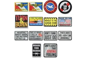 14er Tactical Top Gun Maverick and Goose Patches | Airsoft Patches, Pilot Patches, US Military Patches | Morale Patches for Backpacks, Flight Patches for Jackets | Tactical Patches Bundle (14-pack)