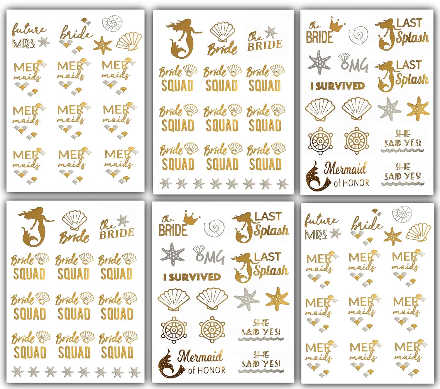 Bachelorettesy 100 Mermaid Bachelorette Tattoos - Bride Squad Party Favors