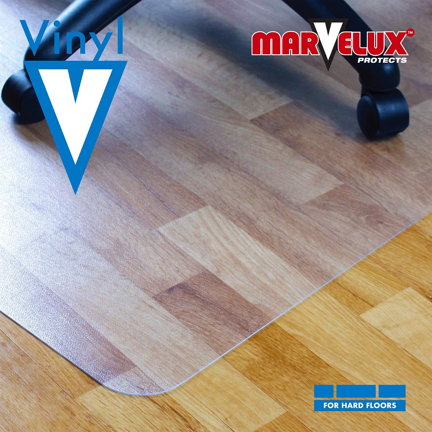 Marvelux 120 x 150cm (47" x 60") Large PVC Office Chair Mat for Hard Floors Clear Floor Protector - Image 4