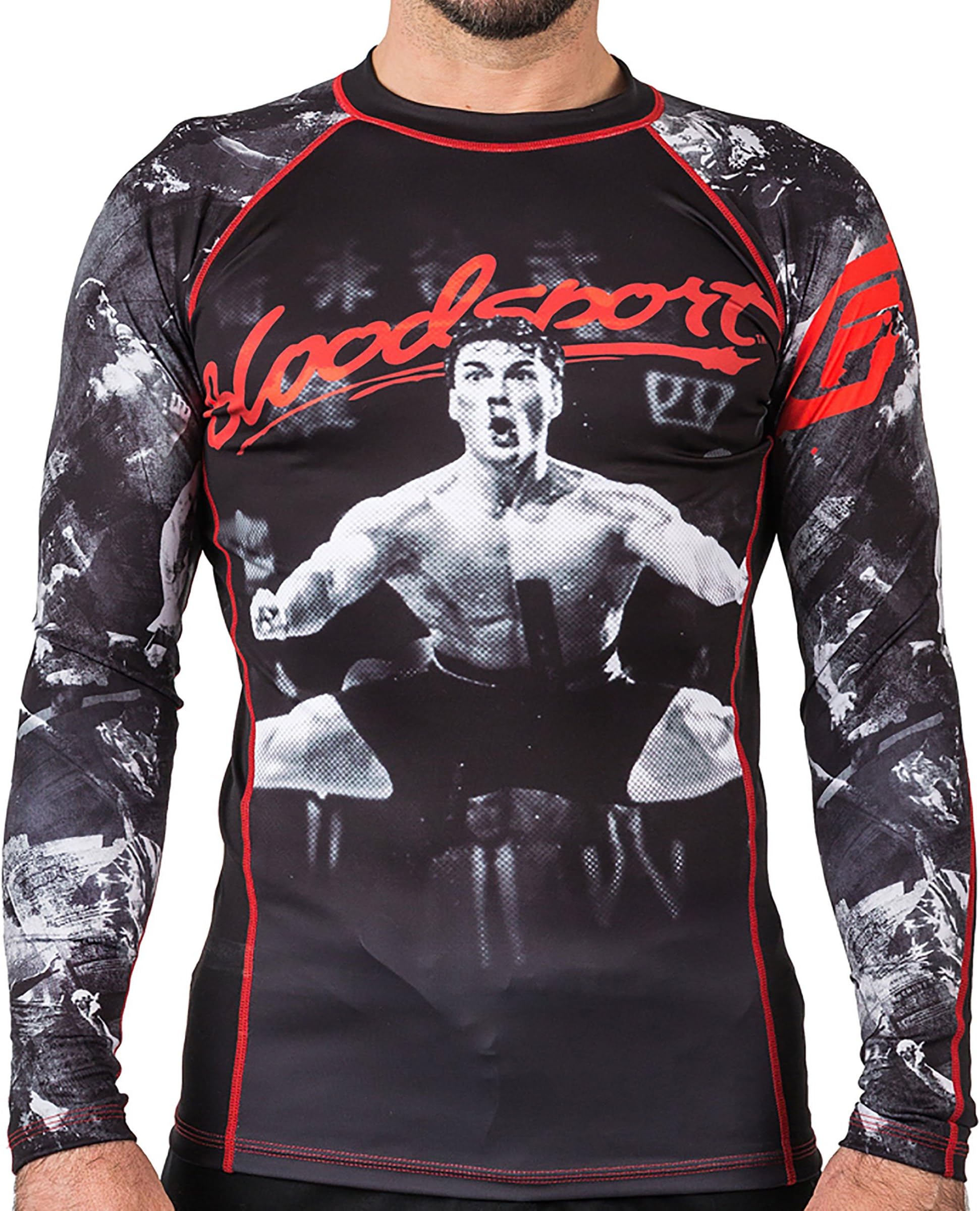 BLOODSPORT Men's Fusion Fight Gear Compression Rash Guard, Multi-Coloured, 2X-Large