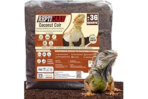 GRO-MED ReptiCare Organic Coconut Coir Bedding Substrate, Ready to Use – 36 Quarts Small Coir Fiber Bedding for Ball Python, Bearded Dragon, Lizard, Tortoise, Hermit Crab, Bedding for Bioactive Terrariums