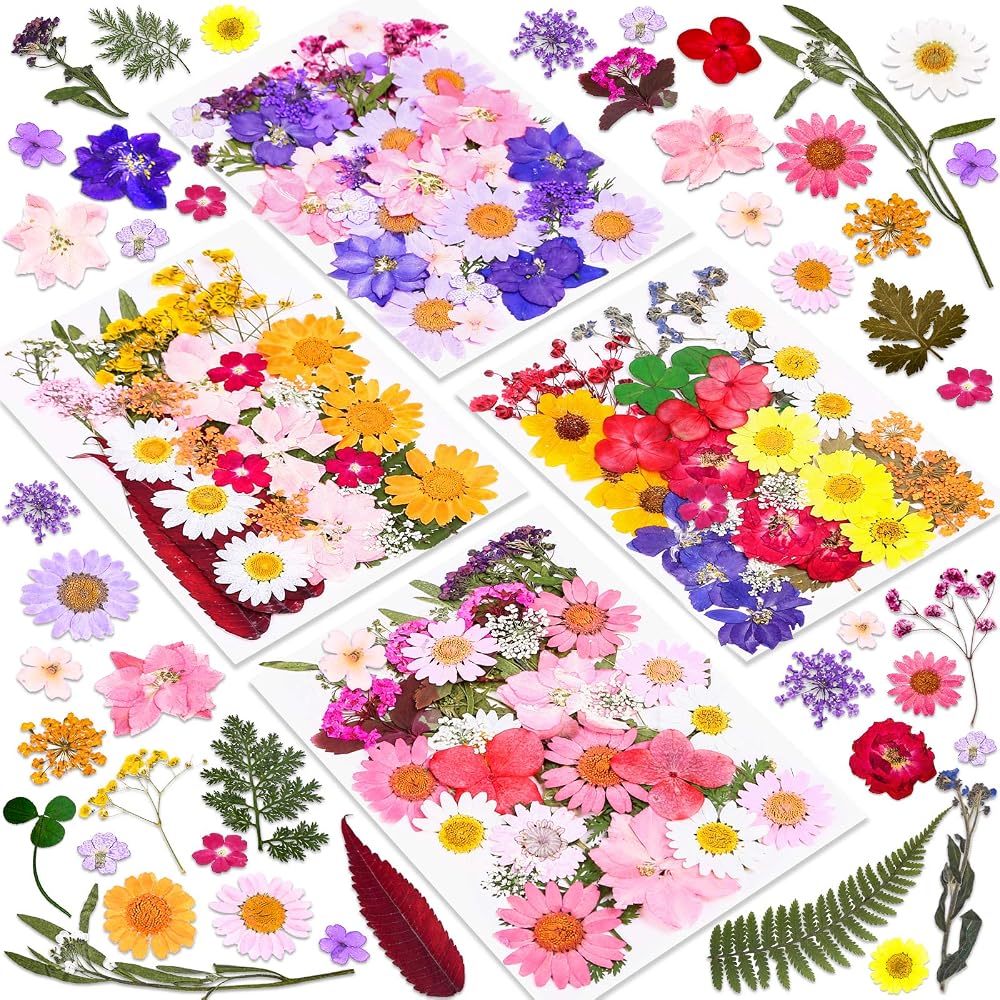 Cruzix 140 Pieces Dried Pressed Flowers for Resin DIY Crafts