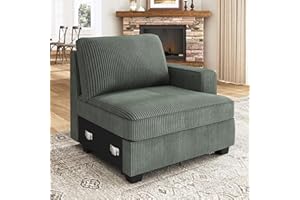 Nolany Right Armrest for Modular Sectional Couch, Customizable Right Armrest for Sectional Sofa, Green