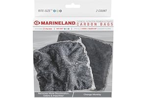 Marineland Carbon Bags, 2 Count, Support Chemical Aquarium Filtration, Rite-Size S, T and X, Fit All C-Series and Magniflow Canister Filters