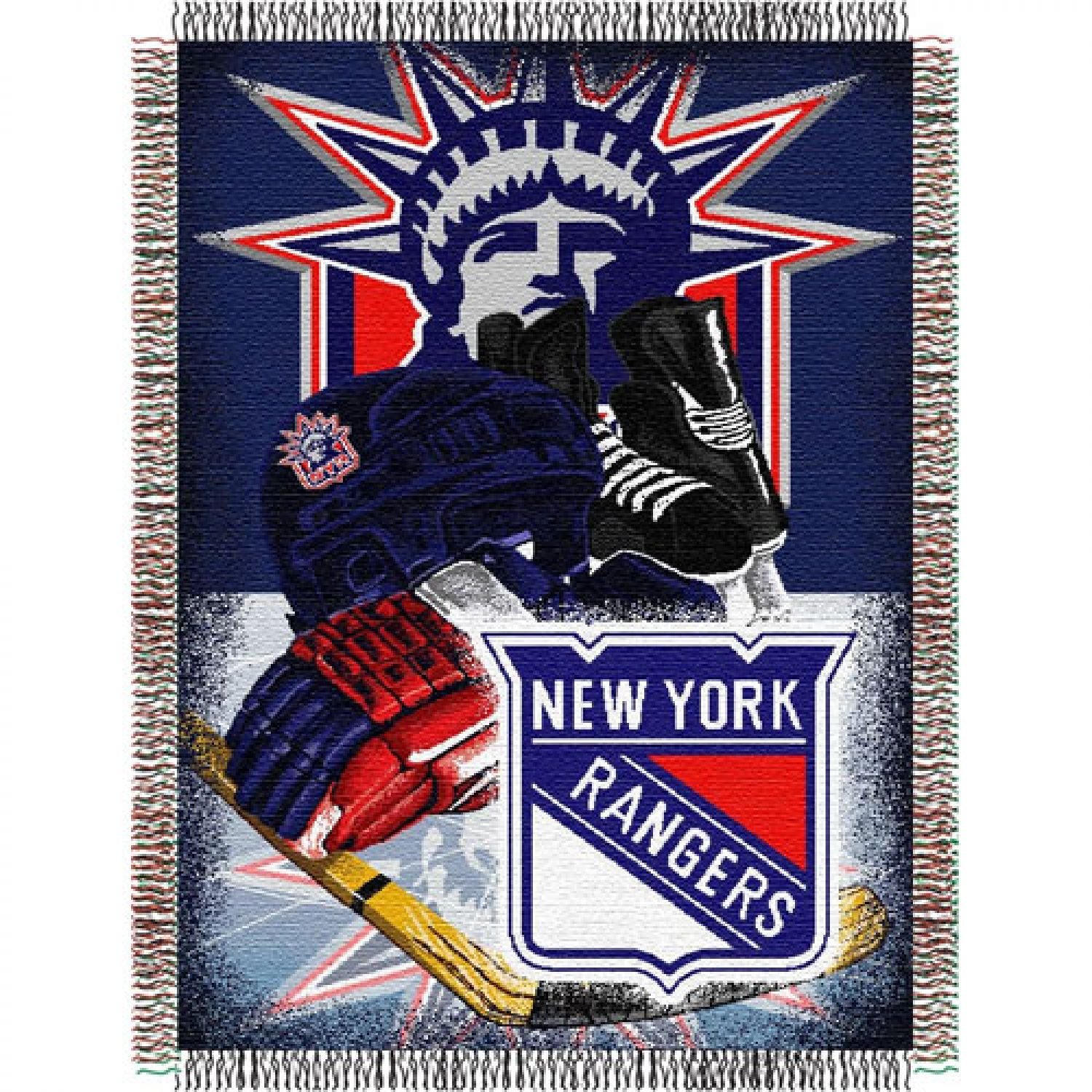 Northwest NHL New York Rangers Unisex-Adult Woven Tapestry Throw Blanket, 48" x 60", Home Ice Advantage