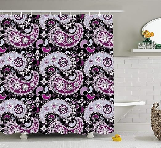 Amazon Com Tyang Paisley Shower Curtain Flower Pattern With