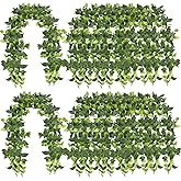 Giegxin 12 Pack 852ft Realistic Artificial Vines, 71"/pcs Faux Silk Eucalyptus Garland with Green Leaves, High Lifelike Ivy Hanging Plants for Wall Decor, Bedroom, Wedding, Party, Garden Decoration