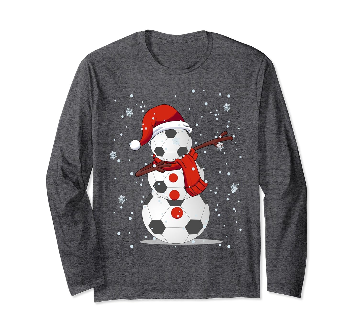 Dabbing Snowman Soccer Christmas Long Sleeve shirt-4LVS – 4loveshirt