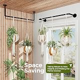 Bamworld 2pack Indoor Hanging Planter Black Metal Rod Plant Hanger view 3