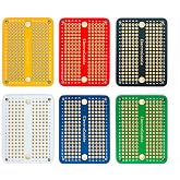 ElectroCookie Mini PCB Prototype Board Solderable Breadboard for DIY Electronics, Compatible for Mini Arduino Soldering Projects, Gold-Plated (6 Pack, Multicolor)