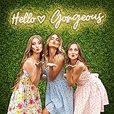 26 Inch Hello Gorgeous Neon Sign Warm White for Valentine's Day Decorations | Gifts, Large Hello Gorgeous LED Sign Light Up Signs for Wall Decor | Makeup Vanity | Girls Bedroom Bachelor Party Backdrop with Dimmable USB Powered