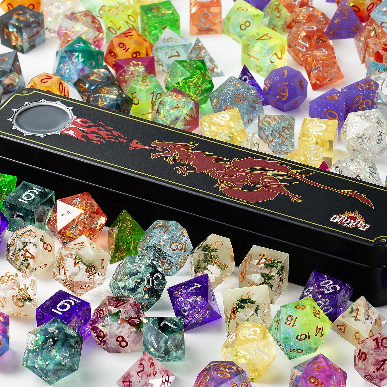 DNDND Mystery DND Dice,Random Sharp Edge Dice Set with Gorgeous Gife Case for Dungeons and Dragons (Mystery Sharp Dice) — image 1