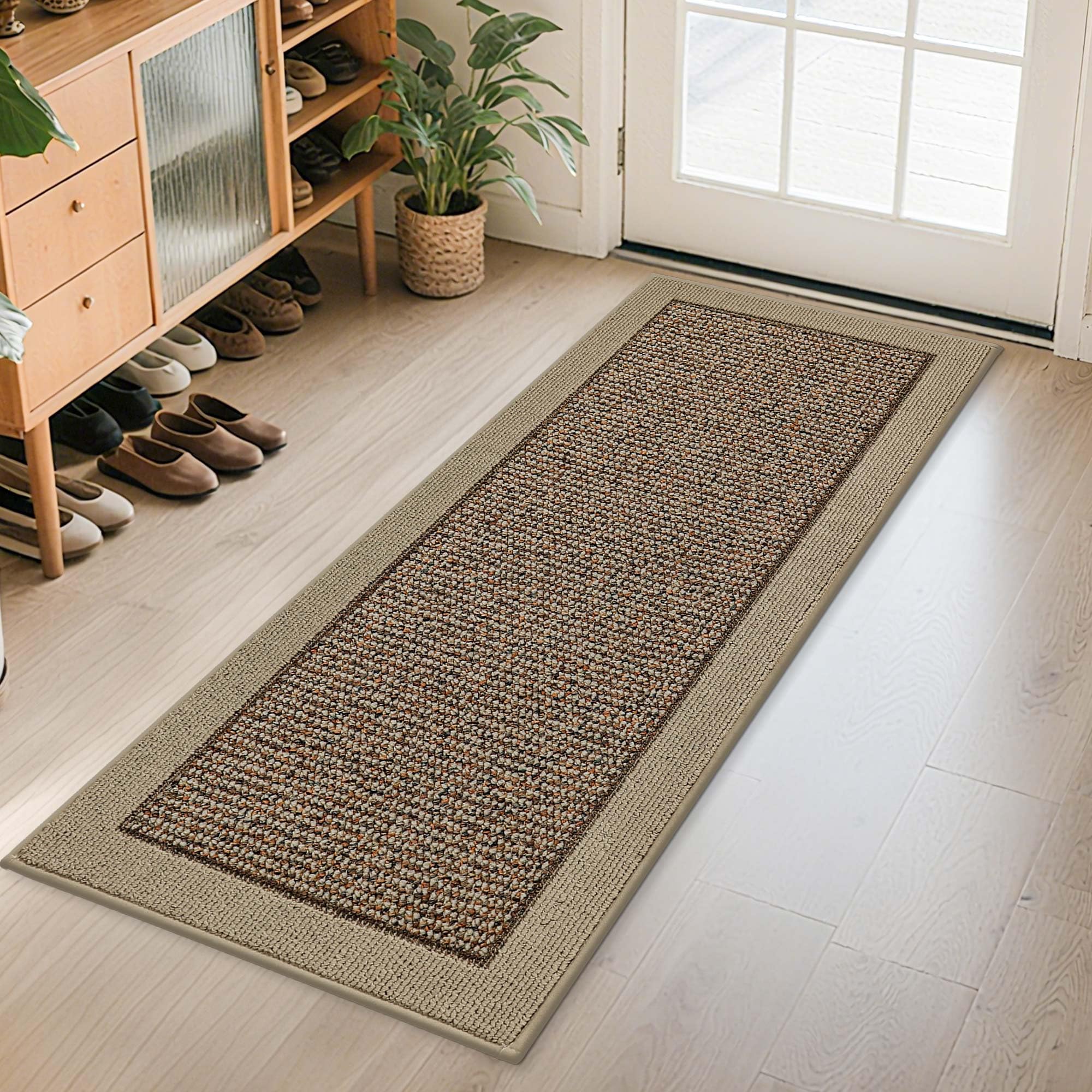 Photo 1 of BEQHAUSE Indoor Door Mat 24" x 60", Dirt Trapper Door Mats Non-Slip Entryway Rugs Washable, Resist Dirt Absorbent Welcome Mat, Low Profile Floor Mats for Front Back Door and Entryway, Taupe