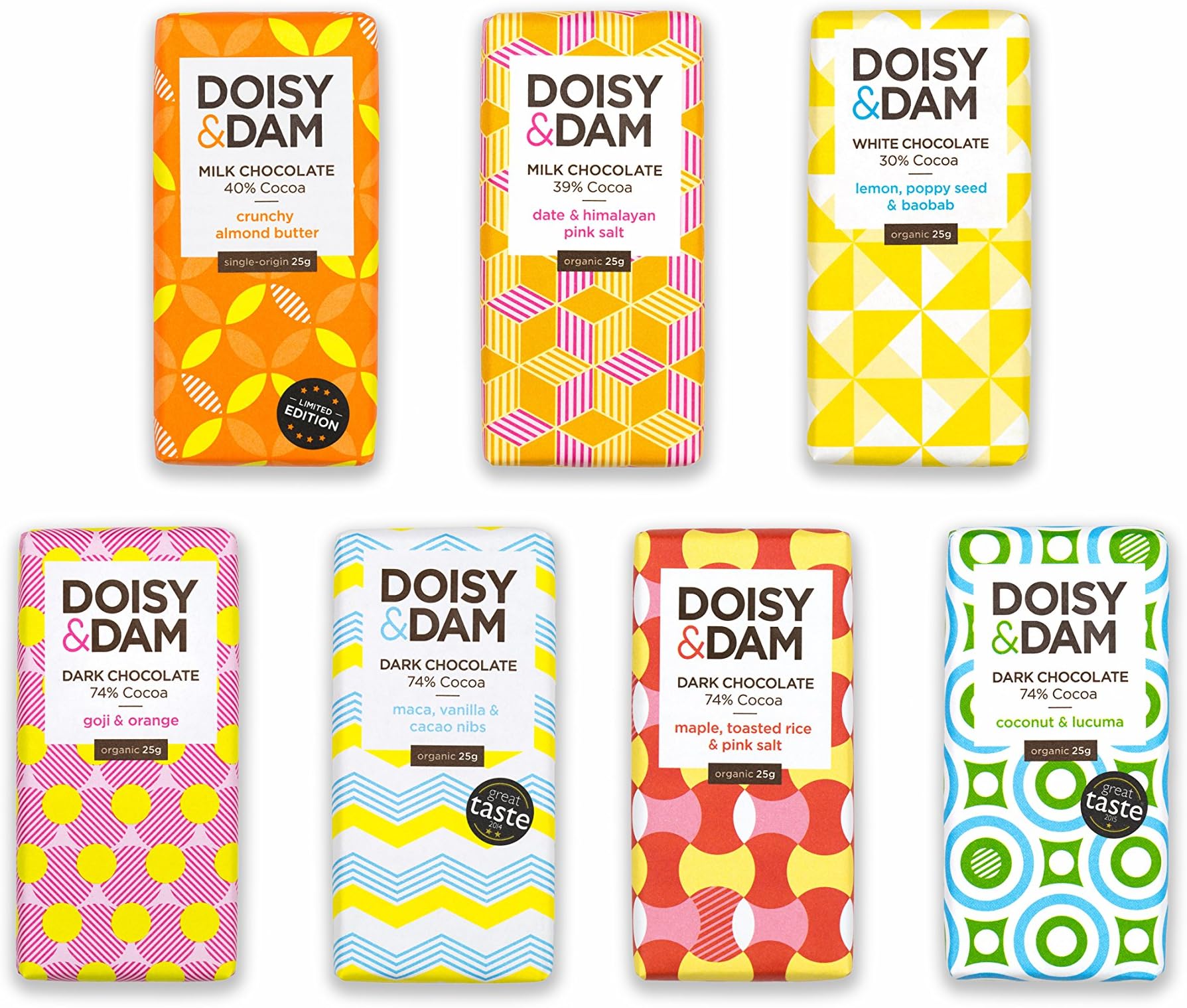 Doisy & Dam Big Bar Bundle, 25 g, Pack of 7