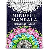 Mandala Coloring Book for Adults, 50 Unique Botanical Designs for Women | Adult Coloring Book for Women Spiral Bound, Nature & Floral Mandala Patterns, Single-Sided 180gsm Thick Paper, Relaxation