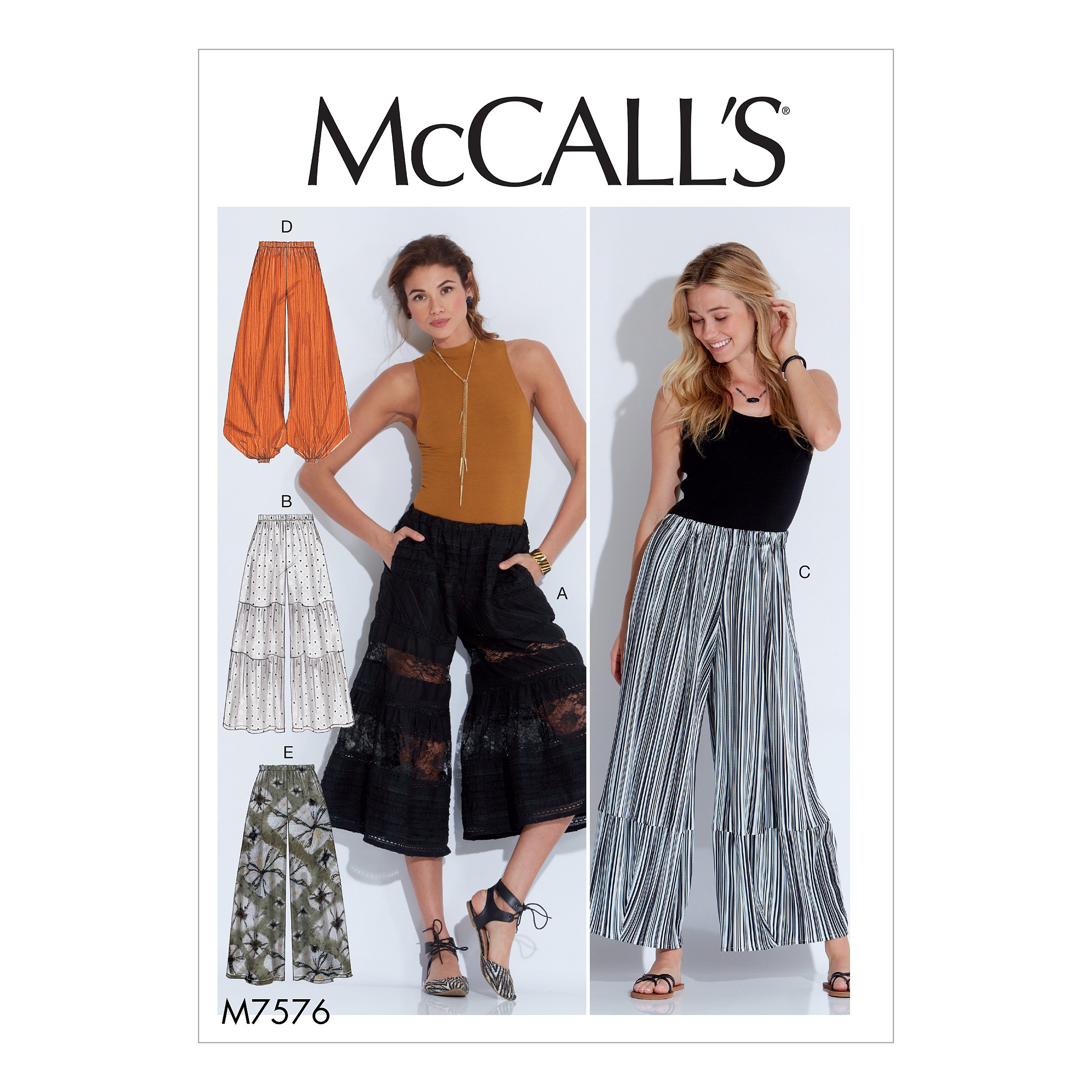 McCall's Patterns 7576 Y,Misses Pants,Sizes XSM-MED, Tissue, Multi/Colour, 17 x 0.5 x 0.07 cm