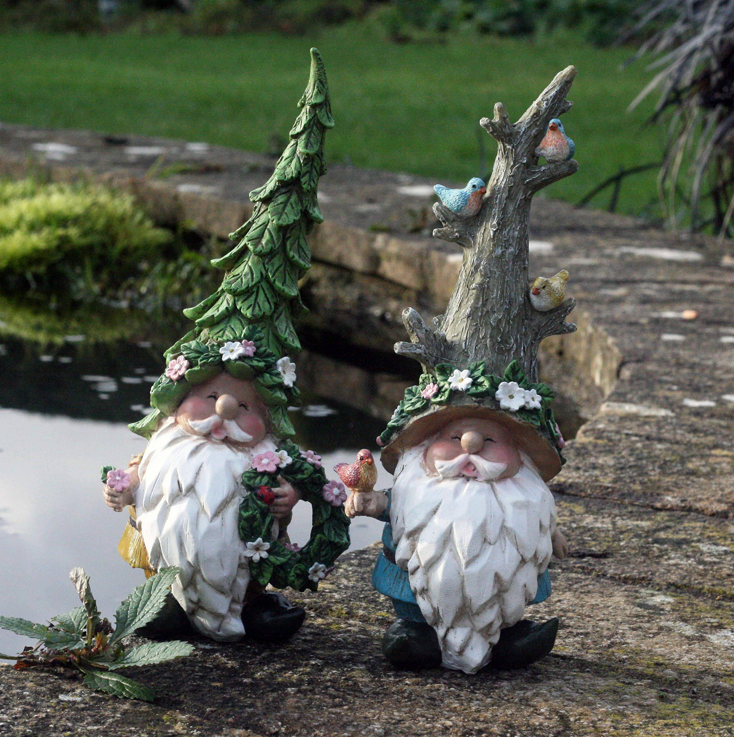 20 cm Ned and Nat a pair of Garden Ornaments, Gnome, Garden Fairy, Troll, Imp … …