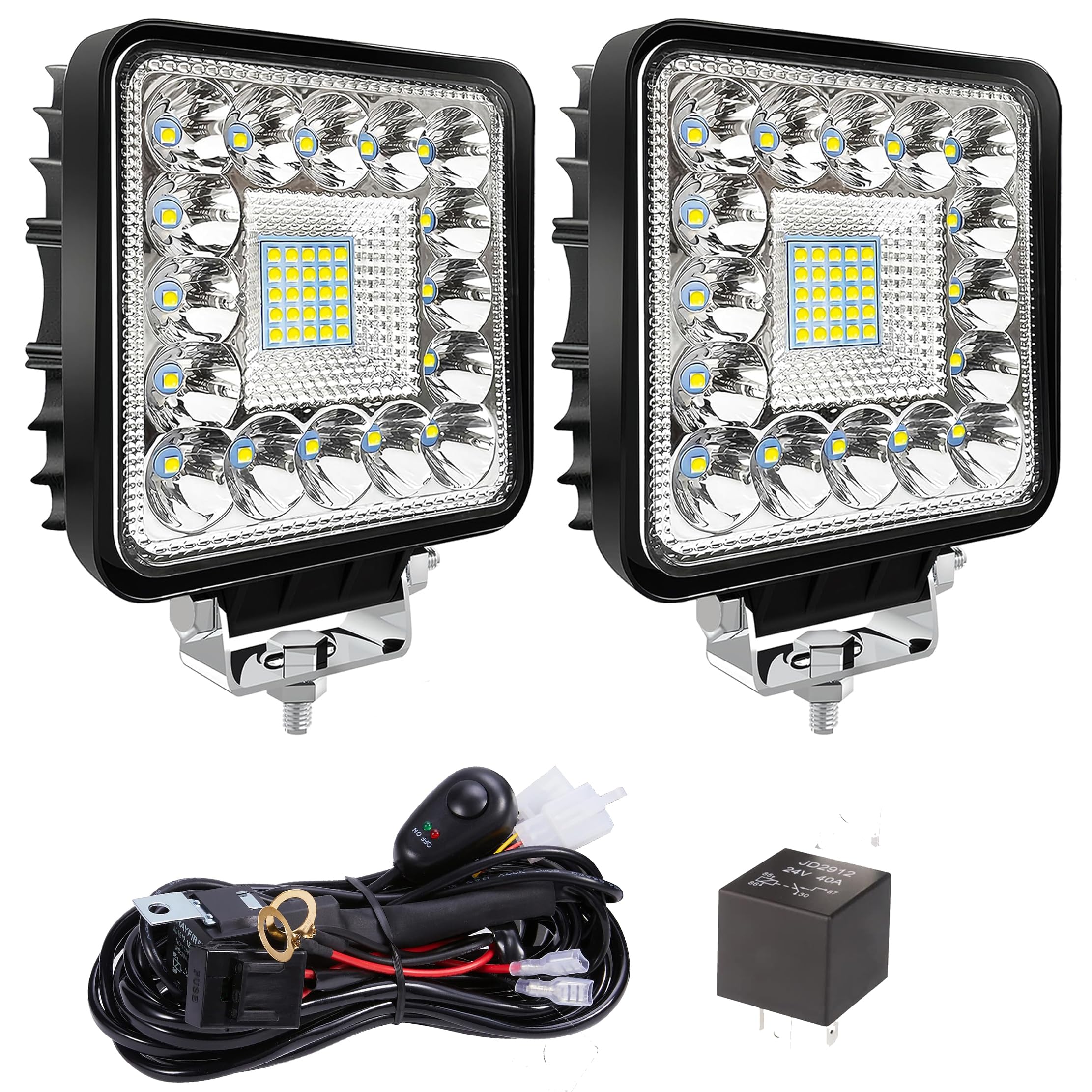 4 Inch LED Light Pods Bar with Wiring Harness, Cube