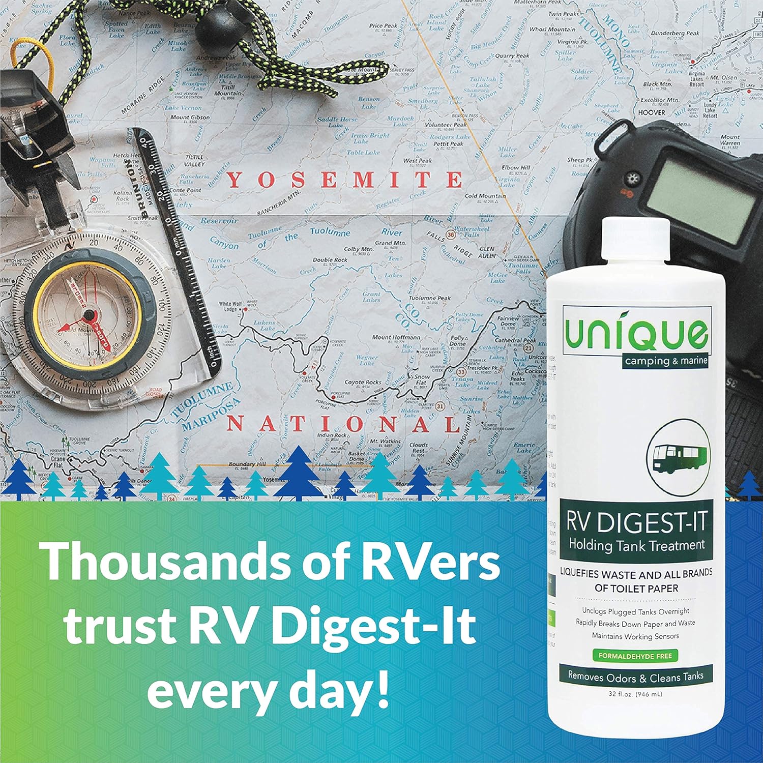 Unique RV Digest-It Holding Tank Treatment - Liquid Toilet Treatment (16 Treatments, 32 oz.) - 413-az: Automotive