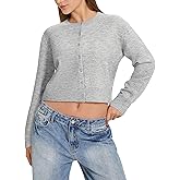 MOOSLOVER Women Cropped Cardigan Sweaters Long Sleeve Button Up Fall Fashion Knit Top Trendy Y2k Outfits