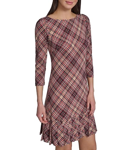 ruffle trim jersey dress Tommy Hilfiger Women's Hem Shift Mini Dress, Purple, 2 Abel & Lula