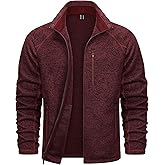 TACVASEN Men's Fleece Jackets Full Zip Up Lightweight Jacket Casual Stylish with Pockets for Outdoor Office