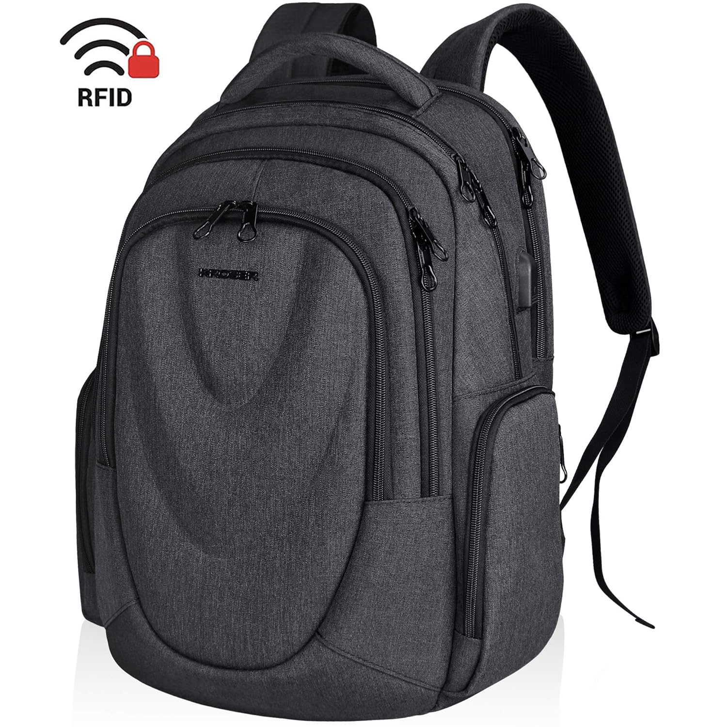KROSER Travel Laptop Backpack 17.3 Inch Molded Front Panel Large