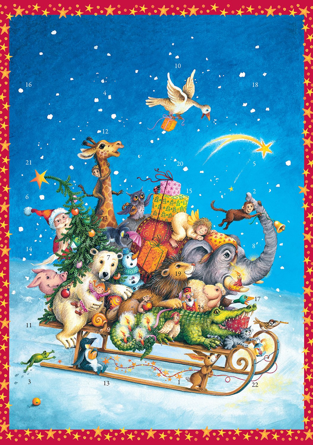 Coppenrath Whizzing Though the Snow Children's Traditional Advent Calendar 24.5 x 35 cm