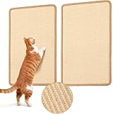 FUKUMARU Cat Scratching Mat 2 Packs 50x30 cm Natural Sisal Floor Wall Scratcher view 1
