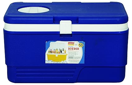Aristo Plastic Insulated Chiller Ice Box with Vent Lid, 50 Liter, Blue