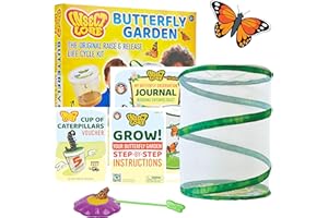 Insect Lore Raise and Release Butterfly Garden Kit – Caterpillar Habitat with redeemable Voucher – STEM-accredited Butterfly Growing Kit for Kids, Classrooms, and Homeschool Learning