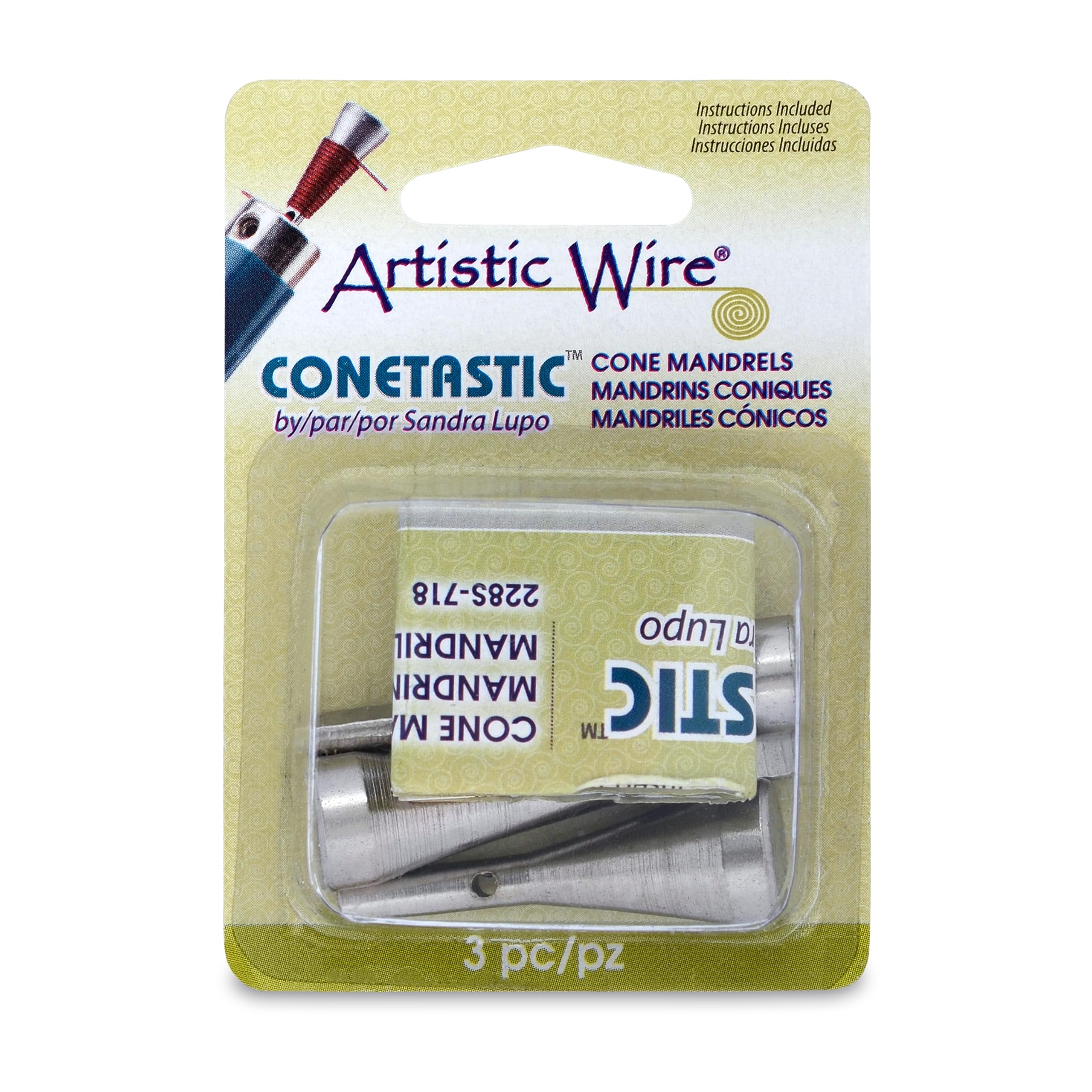 Artistic Wire Inverted Mandrel Attachments, Fits The Conetastic Tool, 3 Size Set