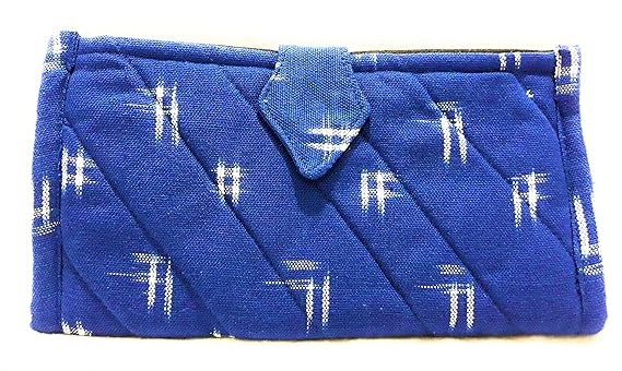Creative Handicrafts Womens Wallet Clutch/Cotton Hand Purse (Royal Blue)