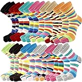 Skyebed 12 Pairs Christmas Rainbow Toe Socks 5 Finger Cotton Sock Colorful Toe Separated Striped Sock for Women Christmas Gift Running Yoga
