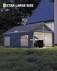 GarveeLife 13x20 Ft Carport with 8 Sandbags, Car
