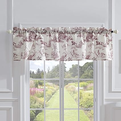 Greenland Home Classic Toile Window Valance, One Size, Red