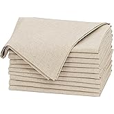 Ruvanti Linen Napkins Set of 12, 18x18 Cloth Napkins, Cotton Linen Blend Napkins Cloth Washable, Soft, Reusable Dinner Napkins for Wedding, Parties, Christmas, Thanksgiving, Everyday Use - Natural