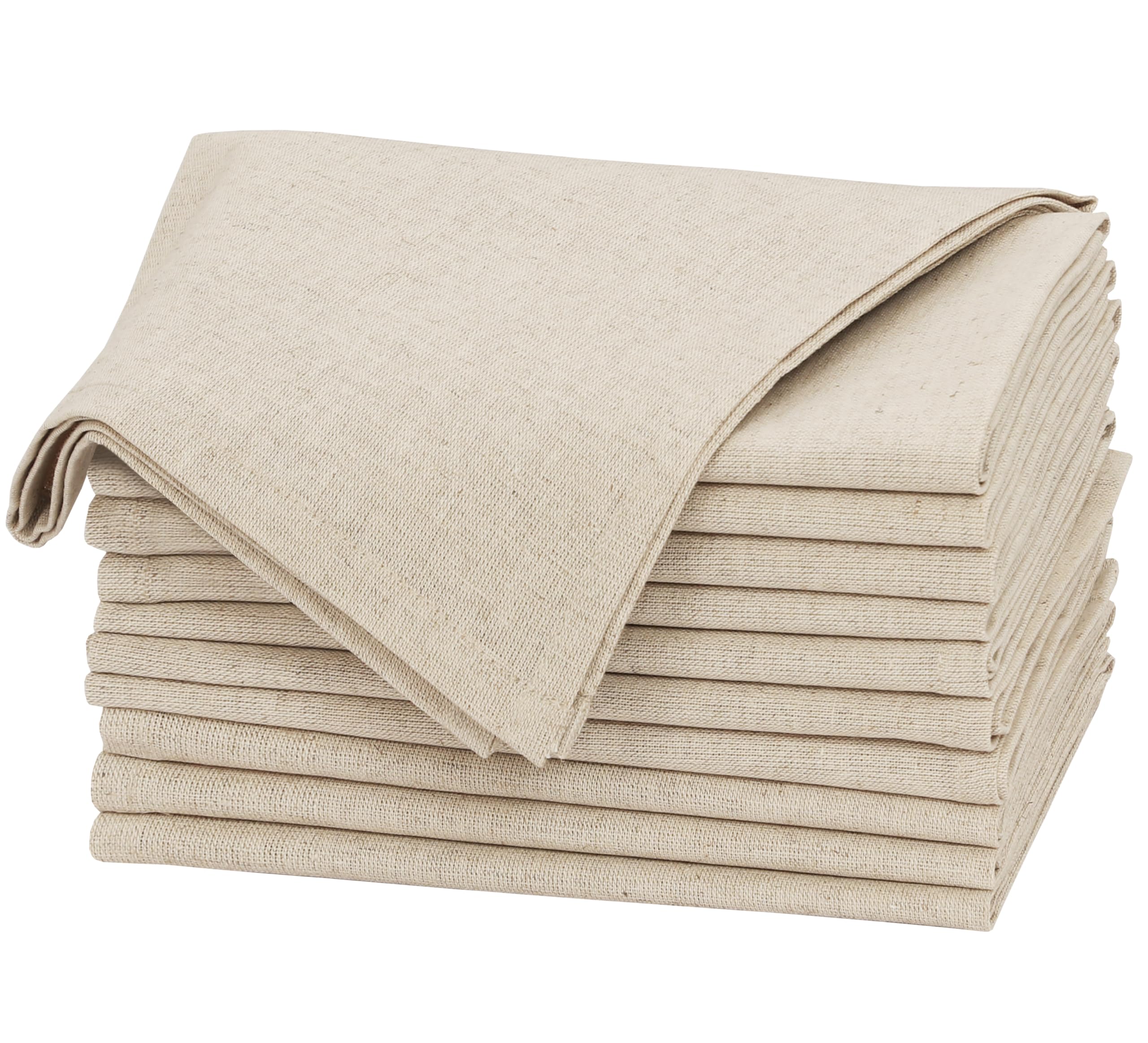 Photo 1 of Ruvanti Linen Napkins Set of 12, 18x18 Cloth Napkins, Cotton Linen Blend Napkins Cloth Washable, Soft, Reusable Dinner Napkins for Wedding, Parties, Christmas, Thanksgiving, Everyday Use - Natural