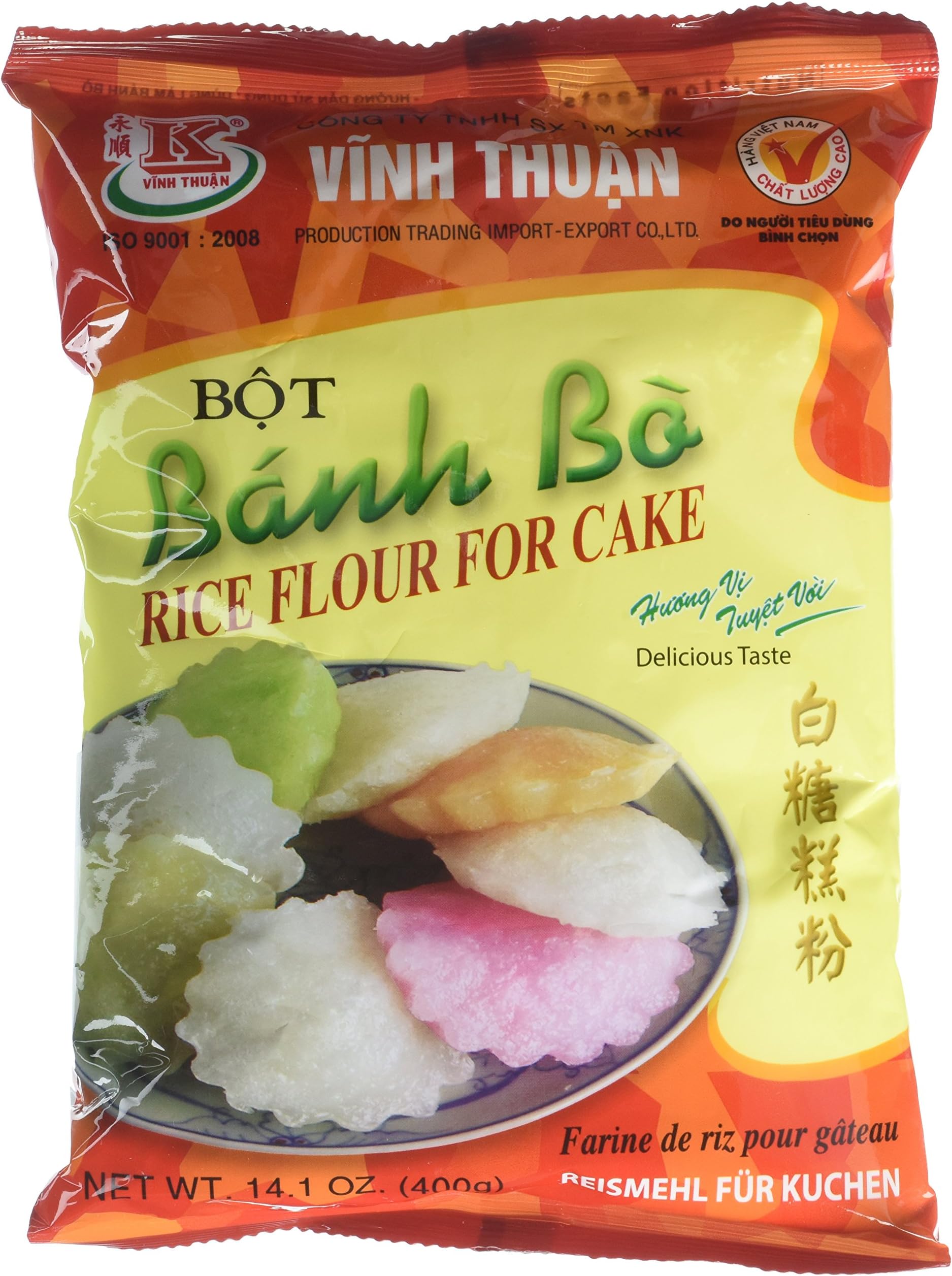Vinh Thuan Rice Flour for Cake, 14.1 Ounce, Clear
