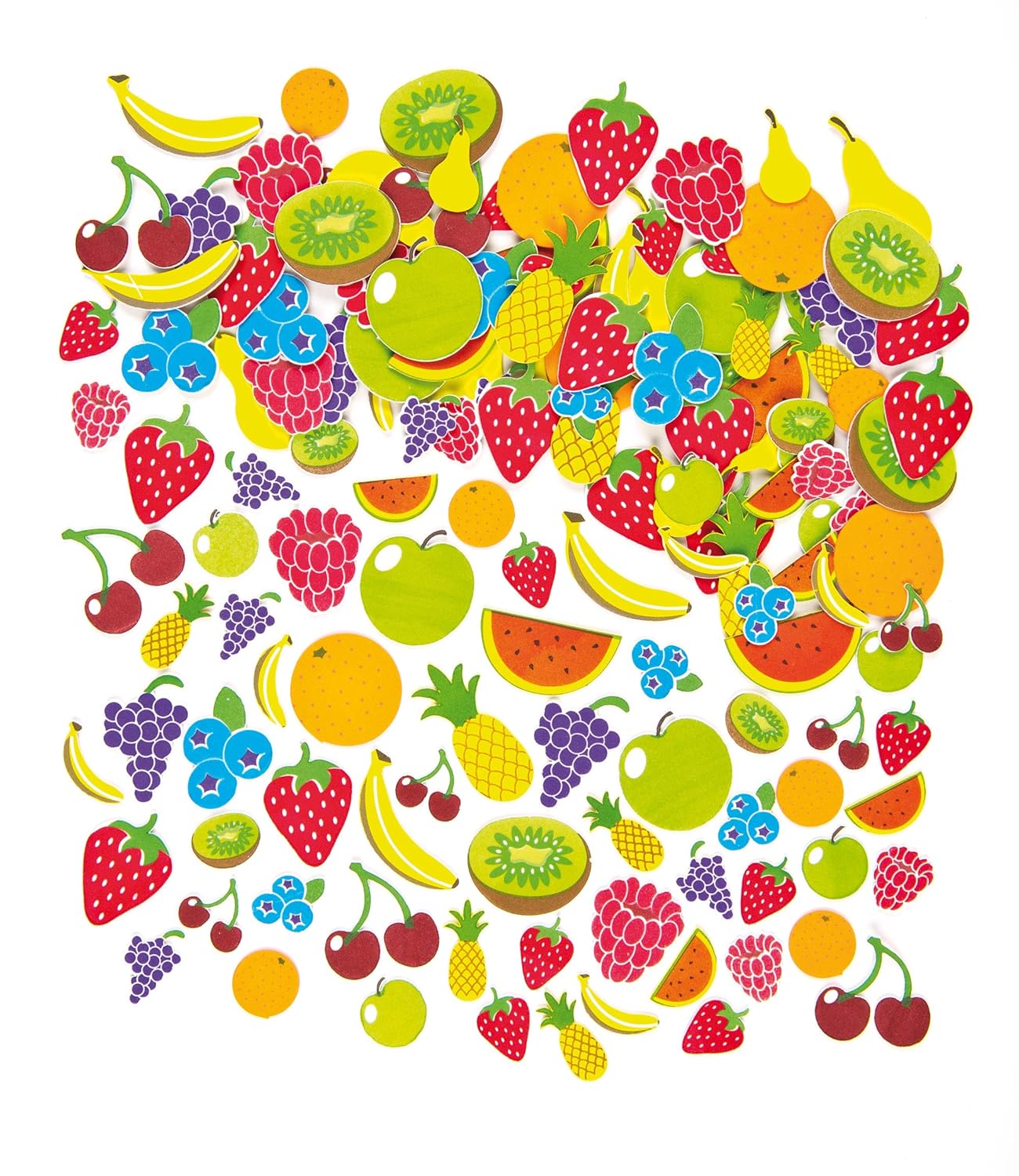 Baker Ross EV3092 Fruit Foam Stickers (Pack of 120), Assorted, Sortiert
