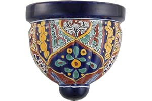 COLOR Y TRADICIÓN Mexican Talavera Wall Planter Handmade Hand Painted Pottery Planter Wall Hanging Sconce Planter # 16
