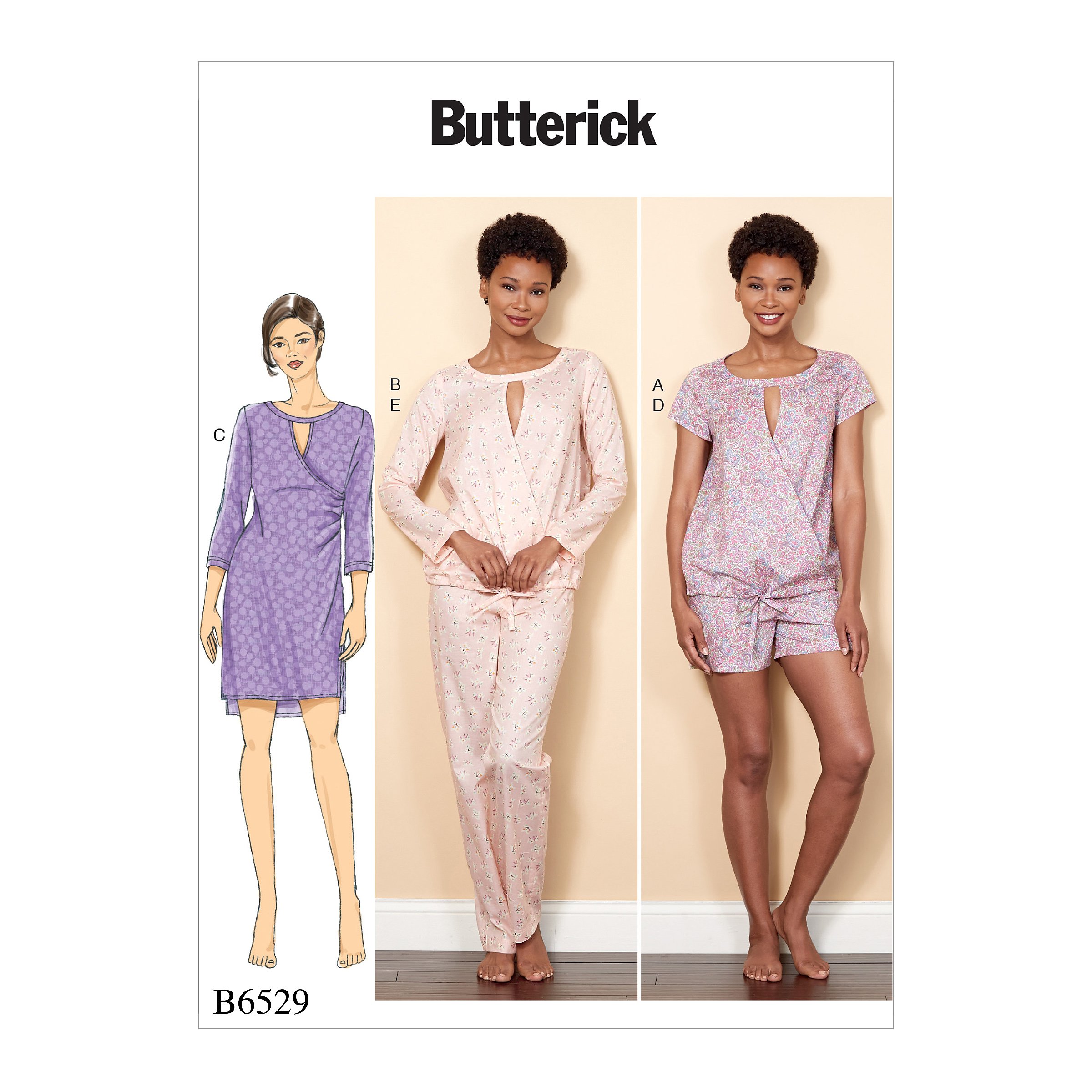 Butterick Patterns 6529 Y,Misses Top,Dress,Shorts and Pants,Sizes XSM-MED, Tissue, Multicoloured, 17 x 0.5 x 22 cm
