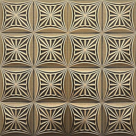 Hand Painted Polystyrene Foam Ceiling Tiles Retro 81 Black Gold