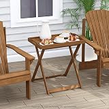 Furinno TIOMAN Outdoor Table, Foldable, Removable Tray, Natural Wood view 7