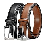 MILORDE Men's Leather Dress Belt