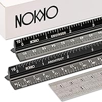 NOKKO Architectural and Engineering Scale Ruler Set - Professional Measuring Kit for Drafting, Construction - Imperial and Me