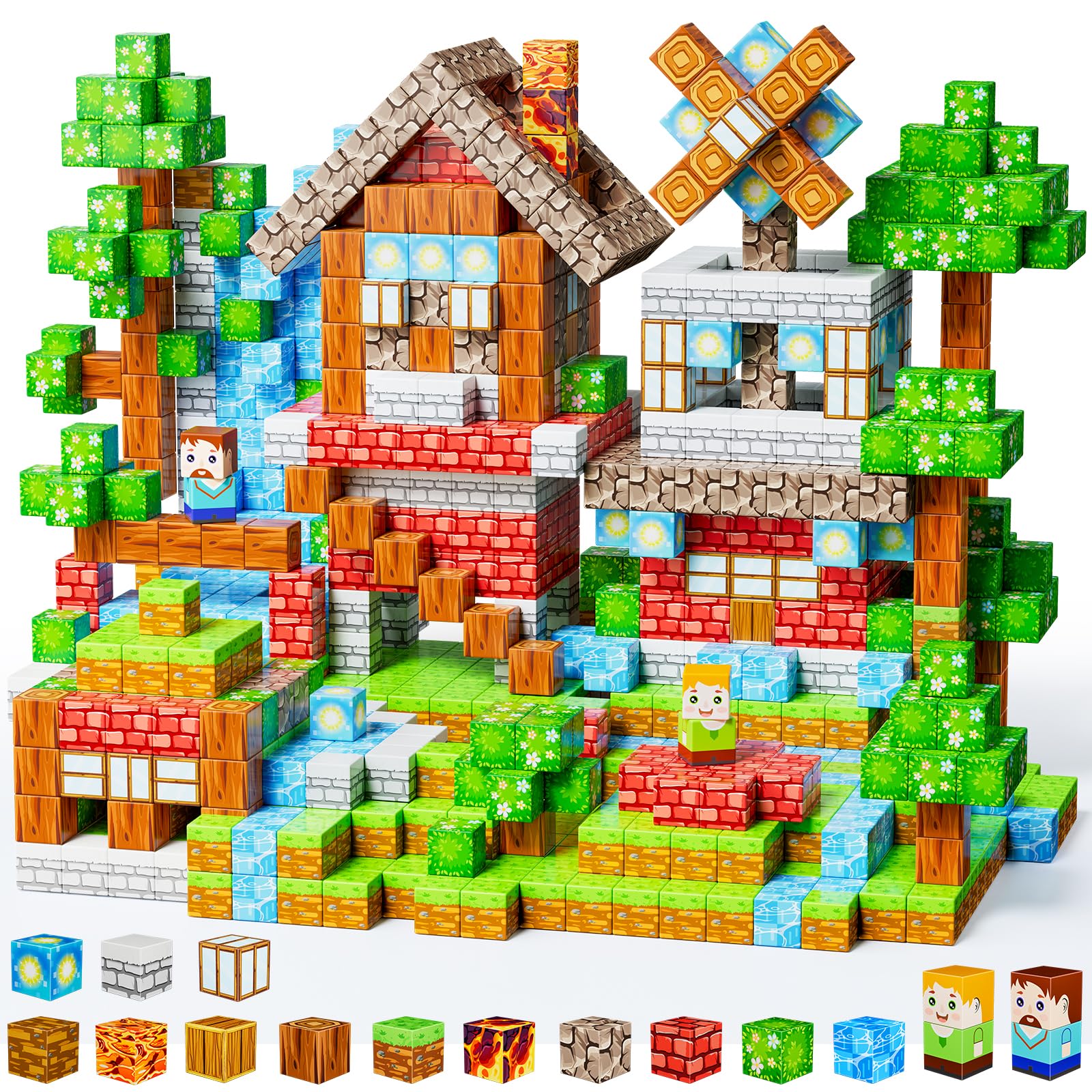 Magnetic Building Blocks, 150PCS Magnetic Block Cubes Tile Creative 3D Building World Toy for Kids Gifts for 3 4 5 6 7 8 10 Years Boys Girls Play Game
